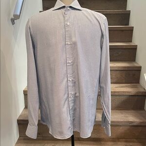 Massimo Dutti Men's Light Blue Dress Shirt